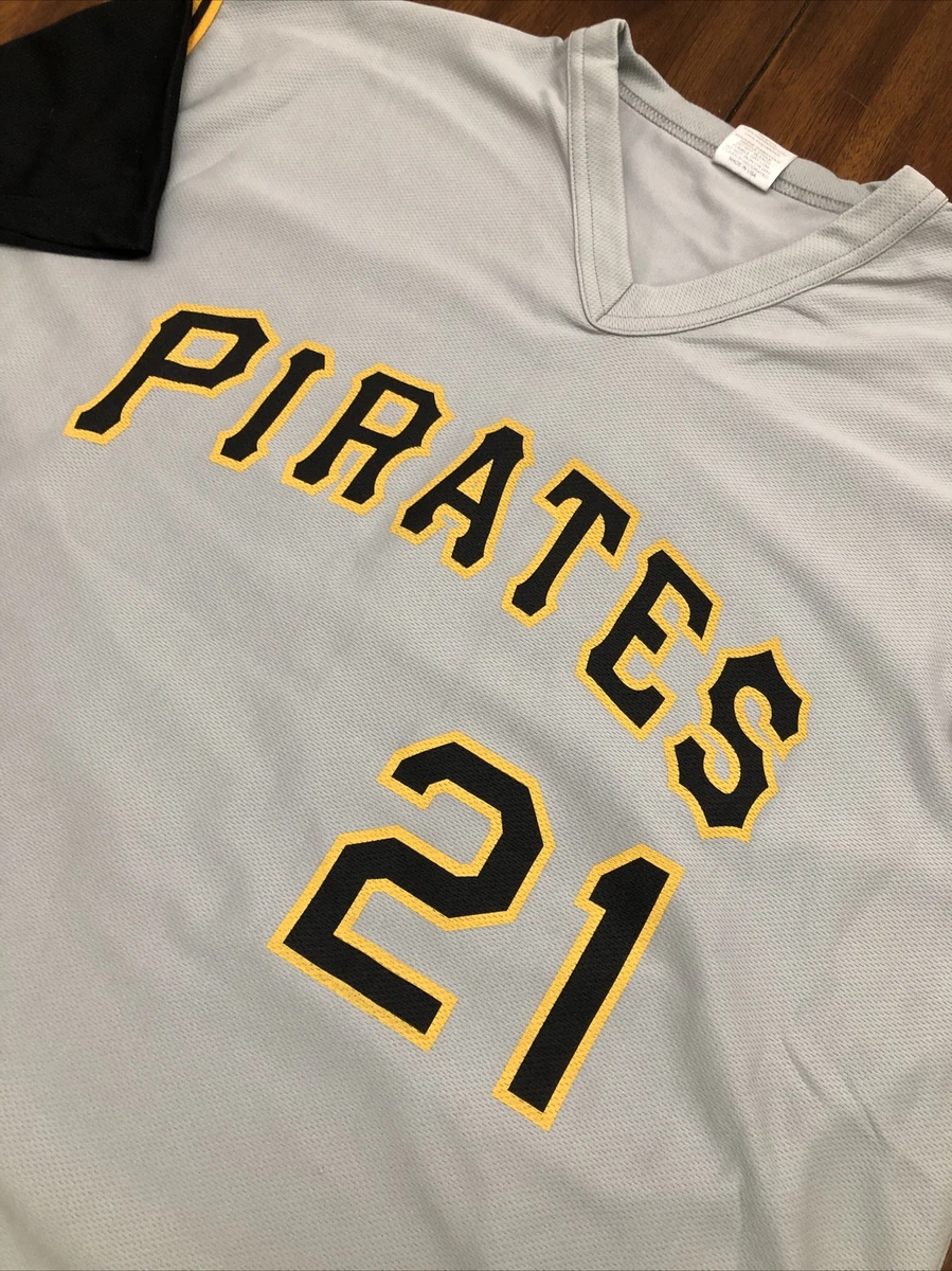 Roberto Clemente 21 Pittsburgh Pirates Gray MLB Baseball Jersey Adult XL