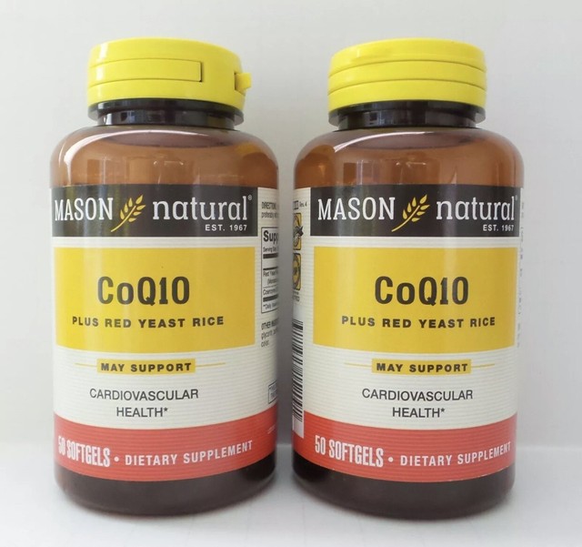 Mason Natural Coq10 Plus Red Yeast Rice 50 Sgels for sale online - S L640