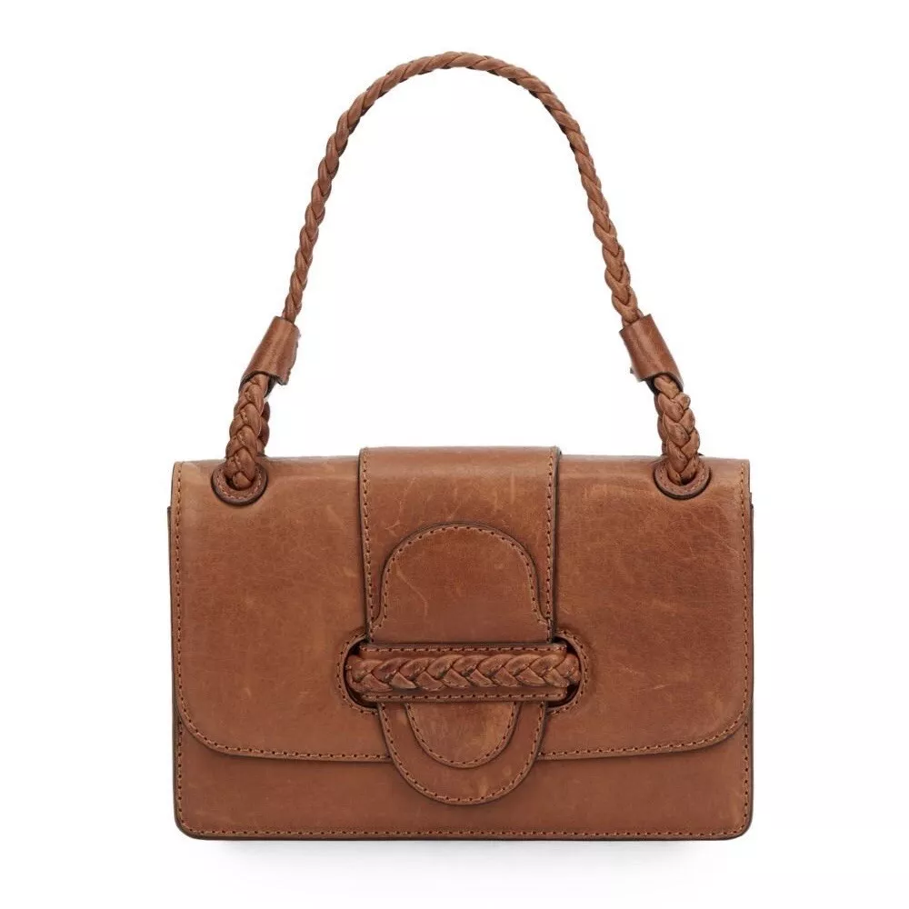 Valentino Histoire braided brown leather shoulder bag handbag purse