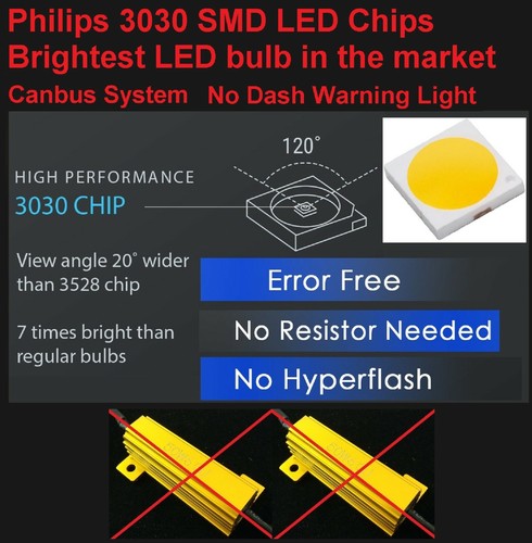 LED Light Canbus Error Free 921 Red Two Bulbs High Mount Stop 3rd Brake Upgrade - Picture 7 of 12