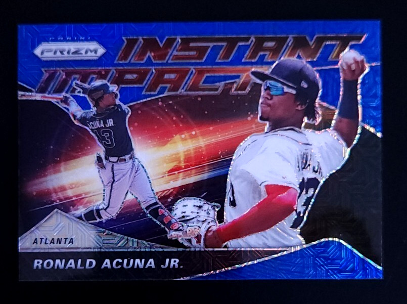 2020 Panini Prizm Ronald Acuna Jr. Instant Impact Blue Mojo /175 Atlanta Braves