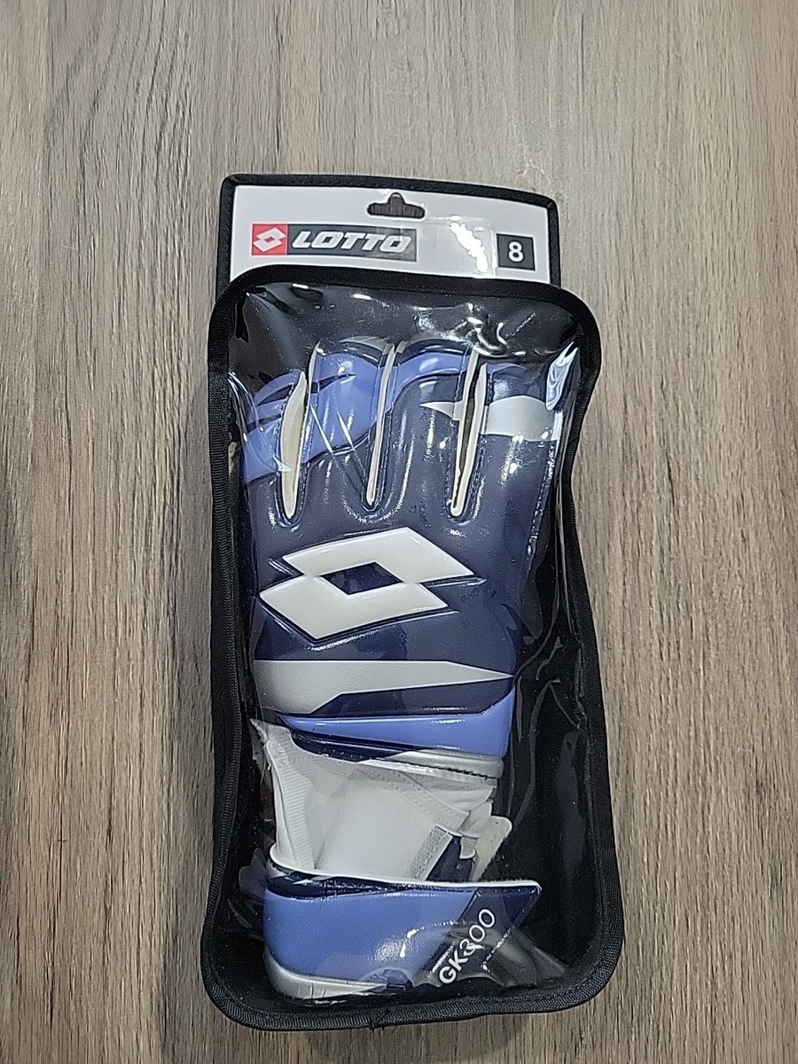 Lotto GK300 Goalkeeper Gloves Soccer Football Blue Silver Size 8