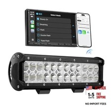LED Light Bar 72W Spot Flood Combo Beam, Smart App Controlled Off Road 12 Inch