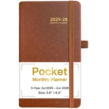 2025-2028 Pocket Monthly Planner, 36 Months from Jul 2025 - Jun 2028