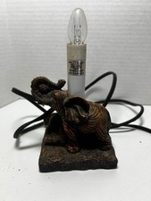 Vtg Collection of Elephants Figure Resin Light Lamp