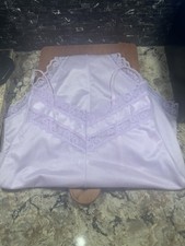 Vintage Purple Lace Teddy Romper Bodysuit Lingerie Sz Medium High Cut USA