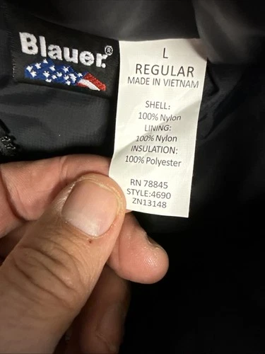 NWOT Blauer 4690 Jacket  Mens Black Large Regular Nylon Lightweight image 3
