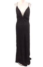 Mango Women's Maxi Dress Size M Brown Bias Cut Lined Straps Satin Zip New F1