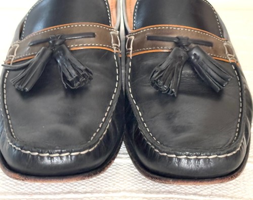 Cole Haan Damen-Pantoletten schwarz Leder Slipper Freizeit Country Quaste Größe 7,5B - Bild 2 von 12