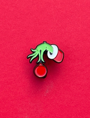 Pin/Anstecknadel/Emaille-Brosche für GRINCH* Fans/GRÜNE KREATUR/Hand/Weihnachten