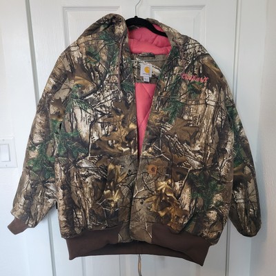 ジャケット・アウター 00s Carhartt anorak parka camo archive NWT CARHARTT Jacket 101216 Realtree CAMO Hood, Pink Lining Womens