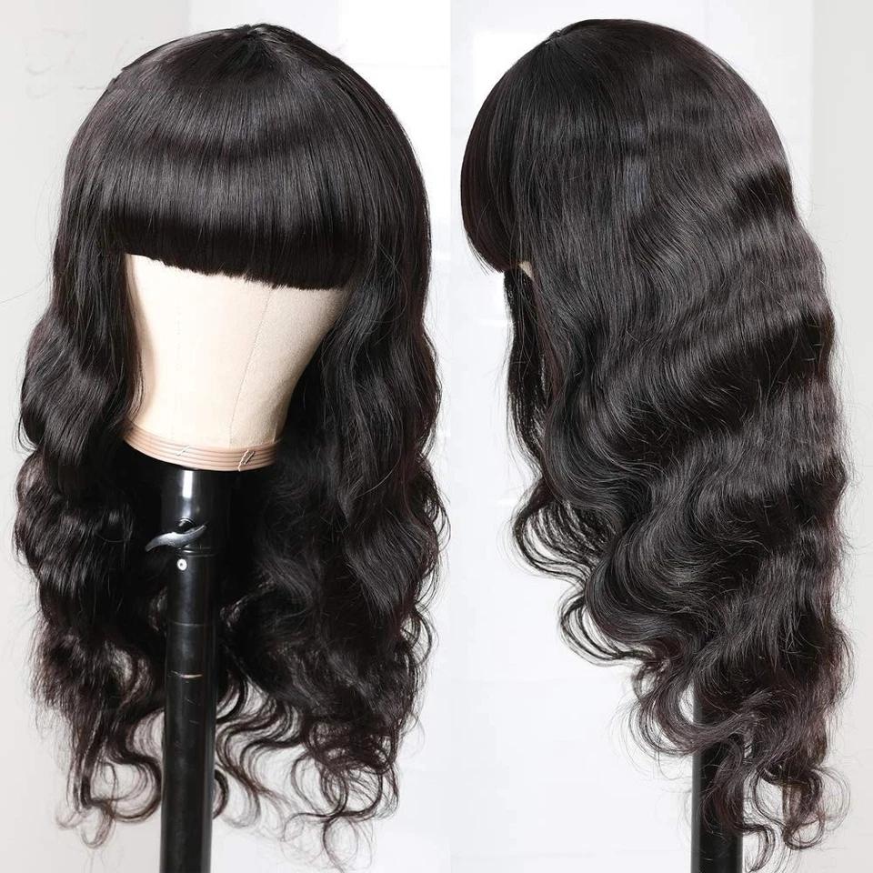 Body Wave Human Hair Wig With Bangs Glueless Wig Human Hair Wigs for Black Women - Image 2 of 4