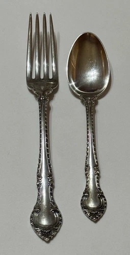 Gorham Sterling ENGLISH GADROON Dinner Fork & Teaspoon (Lot of 2) 79.25 grams