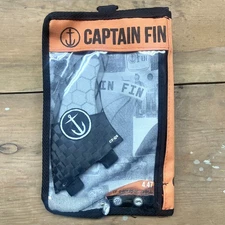 Captain Fin CF Quickness Twin Tab Thruster Surfboard 3 Fin Set FCS Black Small