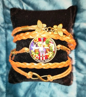 Vegan Leather Multlayered Bracelet Puerto Rico Design