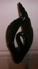 Vintage Royal Haeger large 19.5” ceramic glossy black swan sculpture Art deco