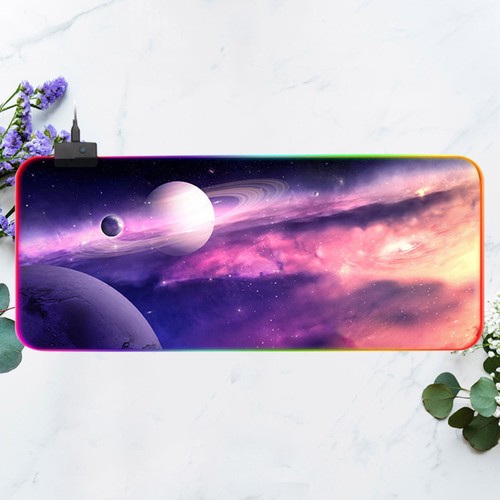 Anti-slip RGB Keyboard Mat Luminous Gaming Mouse Pad Planet Pattern Keyboard - Afbeelding 9 van 11