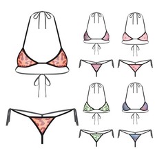 Women Lingerie Top Bikini Adjustable Bra Set Sunbathing Swimwear Swimsuits