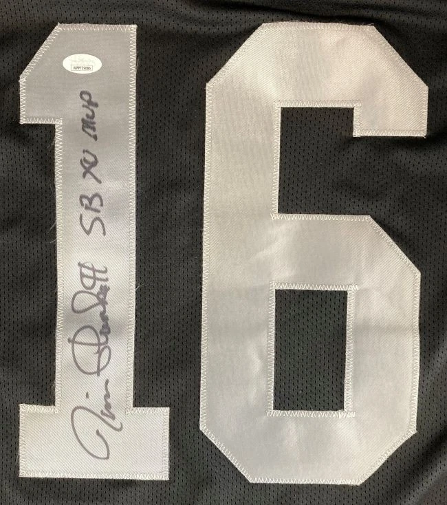 Jim Plunkett Oakland Signed Gray Football Jersey SB XV MVP Inscribed JSA - Image 2 of 4