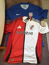 River Plate 2025 Third Kit Player Issue Jersey + USMNT 2024/2025 Away Jersey L