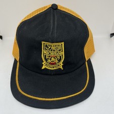 VTG Michelob Hat Snapback Trucker Cap Mens Black Yellow 80s Beer USA Made - READ