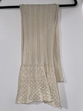 Ralph Lauren Rugby Women  s Scarf 30 Wool Vintage One Size beige Unisex