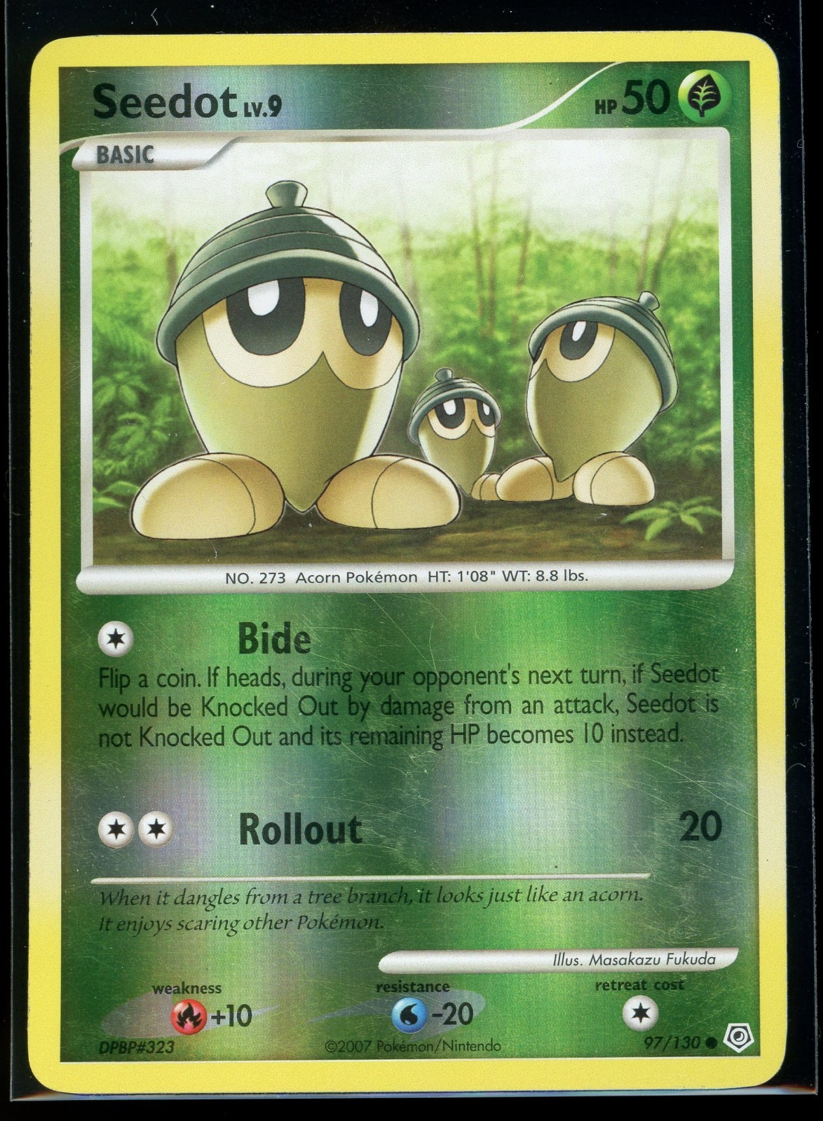 Seedot 97/130 2007 Diamond & Pearl Pokemon TCG Card TCG Reverse Holo - Mp