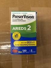 PreserVision Areds 2 Eye Vitamin and Mineral - 120 Softgels Free Shipping !