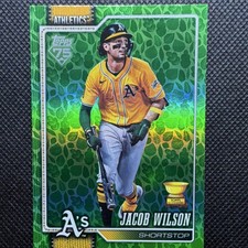 Topps 2026 Series 1 Jacob Wilson #240 Green Foil Parallel Oakland Athletics