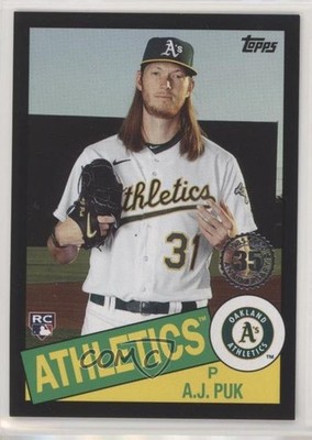 2020 Update 1985 Topps Baseball Black 92/299 AJ Puk #85TB-32 Rookie RC 0q3