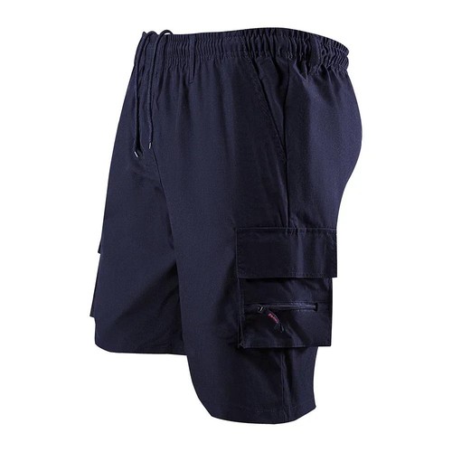 Pantaloni corti uomo lunghezza 3/4 vita elasticizzata cargo combattimento tre quarti - Foto 8 di 16