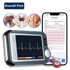 Checkme EX Bluetooth EKG Monitor 30s/60s/5min Record with AI ECG Analysis in App