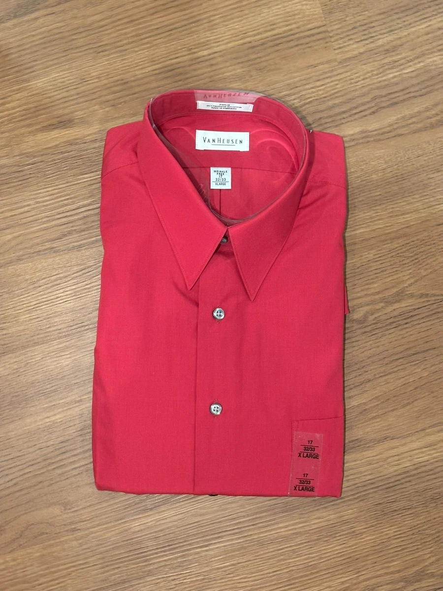cheap red dress shirts Non-Iron Cotton Stripe Dress Shirt With Contrast Trim