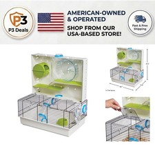 Charming White Hamster Cage with Complete Accessories   Enrich Your Pet's Life