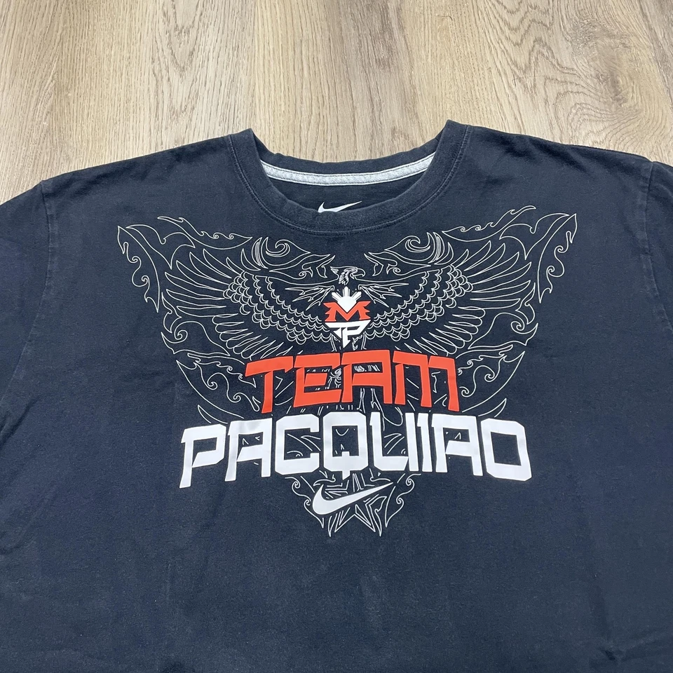 Team Pacquiao Shirt Mens 2XL Black Boxing Nike San Fran Graphic Tee Short Sleeve - Image 2 of 4