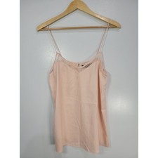 Victoria's Secret Lace Trim Camisole Top Peach Pink V-Neck Spaghetti Strap Small