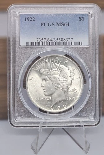 1922 Peace Silver Dollar $1- PCGS MS64 Uncirculated US 90% Silver Dollar