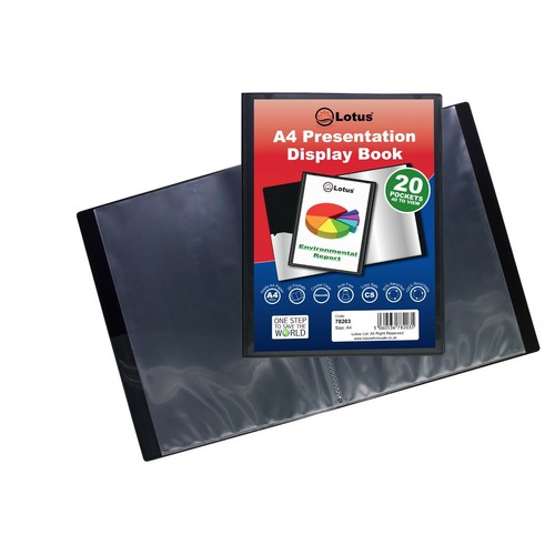 A5/A4/A3/A2 BLACK PRESENTATION DISPLAY BOOK FOLDER 20/40/60/80 POCKET RANGE - Picture 19 of 49