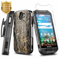 For Kyocera DuraForce PRO 2 E6900 Case Holster Clip Phone Cover + Tempered Glass
