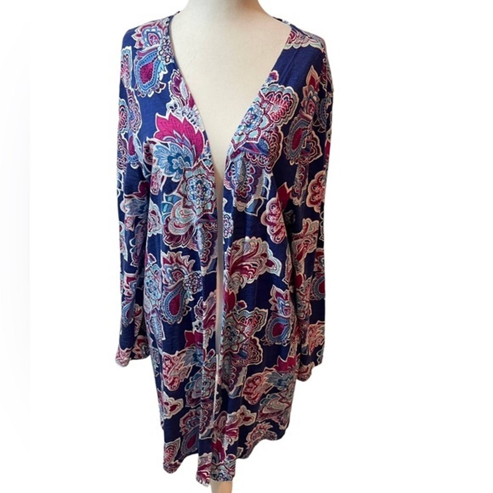 Chico's Vibrant Multi-Colored Duster Tee - Size 2 - image 3