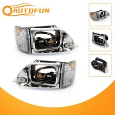 Headlight Housing Bases w/LED Corner Lamp Pair For International 9200 9400 LH+RH