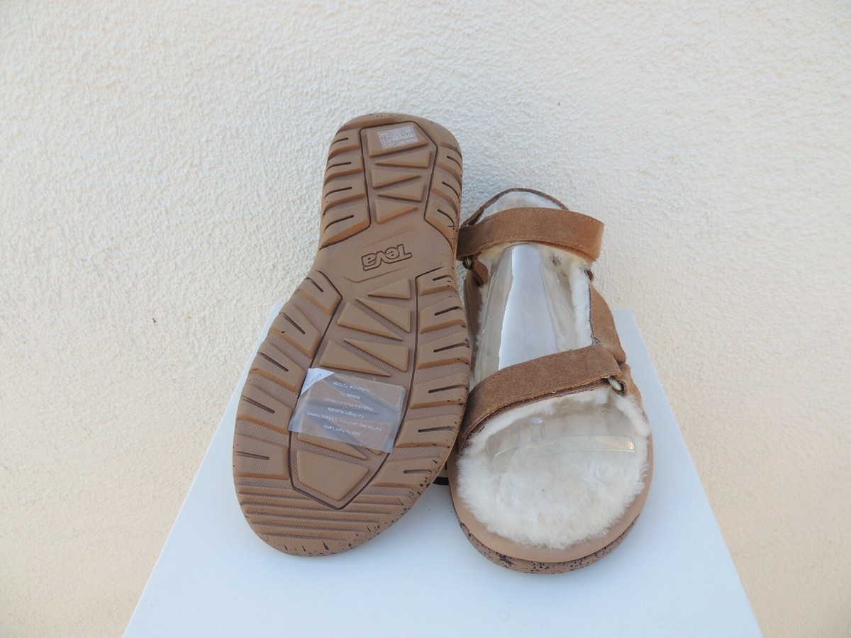 Teva Hurricane Shearling Pecan Suede Strappy Sandals Men US 9/ EUR