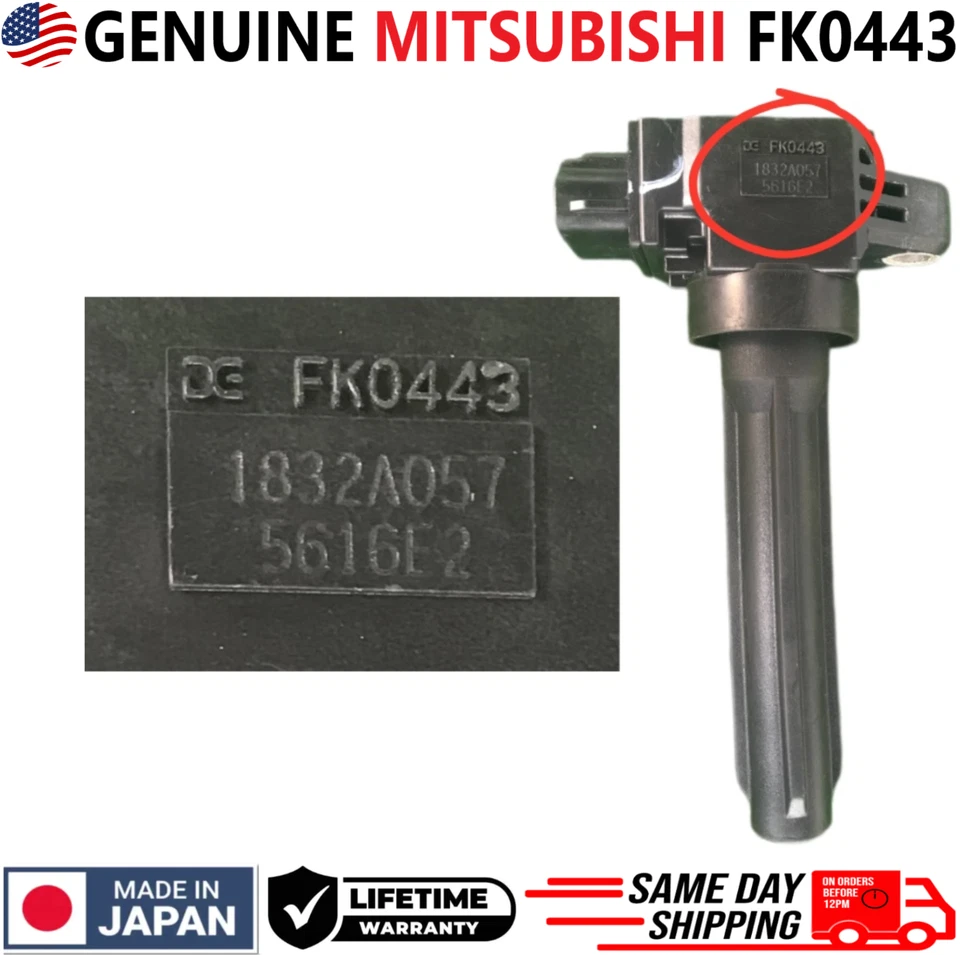 Bobina de encendido x1 GENUINA para Mitsubishi Mirage 2014-2022 1,2 L Outlander, FK0443 Foto 4 de 4