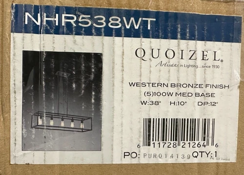 Quoizel NHR538WT New Harbor Vintage Island Chandelier 5 Light, 10" x 38" - Picture 2 of 7