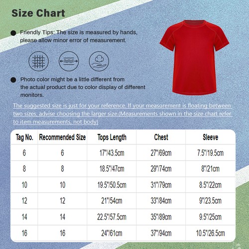 Kids Boys Top Golf Tee Soccer T-shirt Solid Color Blouse Tennis Sweatshirt Gym - Picture 58 of 63