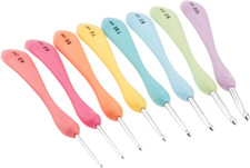 Crochet Hooks Set,Large Handle Ergonomic Grip Crochet Hook, 8PCS Aluminum Smooth