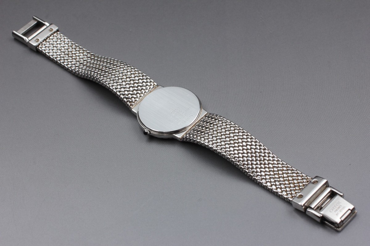 NEAR MINT] SEIKO CREDOR 5A70-0260 18KT Bezel Quartz Pearl