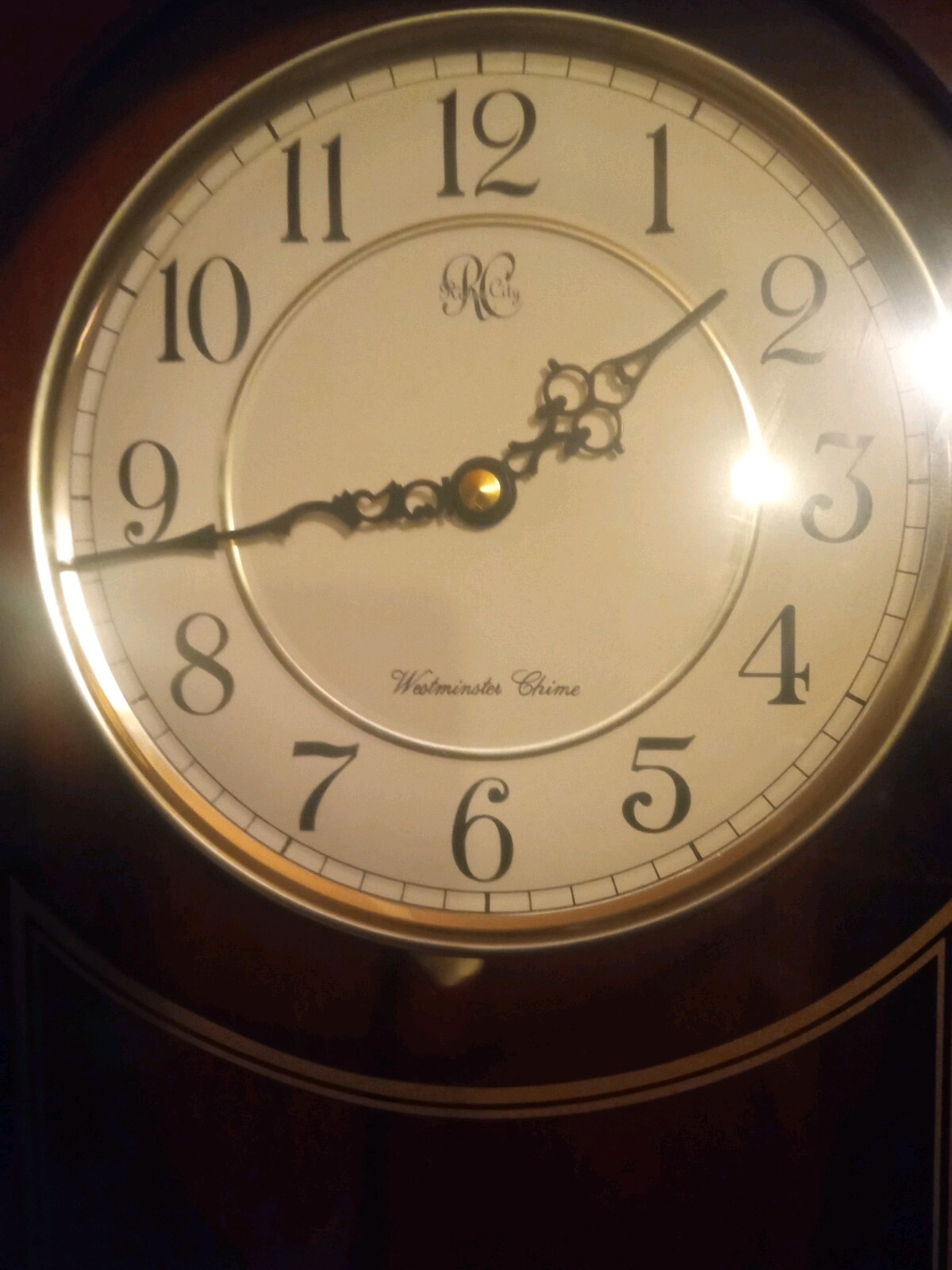 River City Regulator Westminster Chiming Wall Clock With Pendulum In Cherry Wood