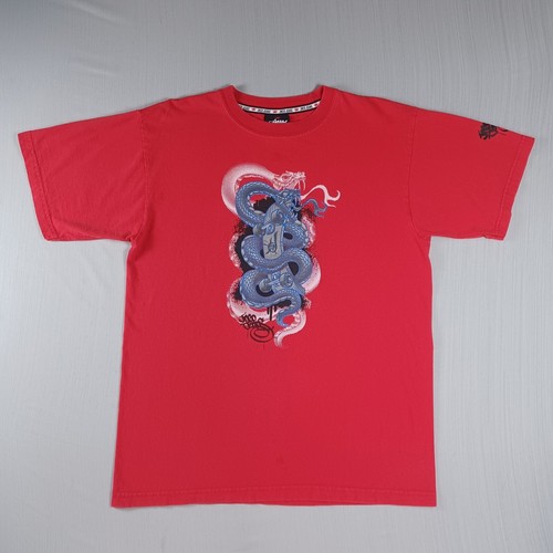 JNCO Jeans Vintage 90s Snake Skateboard T-Shirt Mens Large Double-Sided Red