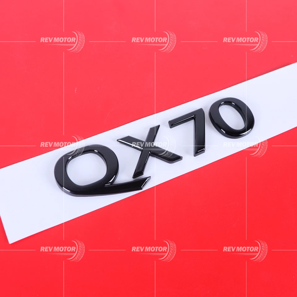 For Infini-ti QX70 Rear Liftgate Letter Badge Emblem Nameplate Gloss Black Decal - Imagem 4 de 4